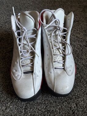 Jordan White and Red Retro Basketball Shoes